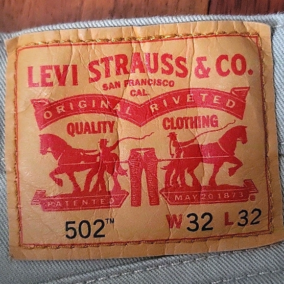 Levis Mens 502 Khaki Jeans - Picture 7 of 10
